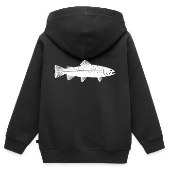 Sea trout on the coast Fishing - Kids Premium Organic Zip-up Hoodie - black - Back - AI Model Kid Male (0cm)