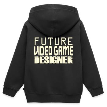 Futur concepteur de jeux vidéo - Sweat Premium à capuche zippé enfant bio - noir - Dos - AI Model Kid Male (0cm)