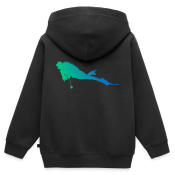Women Diver Scuba Diver Diver Diver Free Dive - Kids Premium Organic Zip-up Hoodie - black - Back - AI Model Kid Male (0cm)