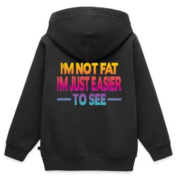 Je ne suis pas gros je suis juste - Sweat Premium à capuche zippé enfant bio - noir - Dos - AI Model Kid Male (0cm)