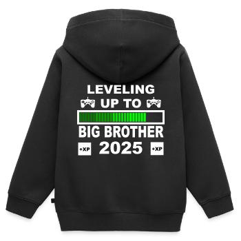 Passez au niveau supérieur à Big Brother 2025 - Sweat Premium à capuche zippé enfant bio - noir - Dos - AI Model Kid Male (0cm)