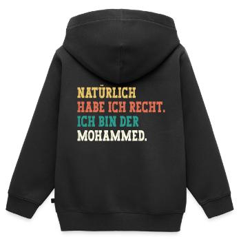 Mohammed Lustiger Spruch Vorname Name Mohammed - Kinder Premium Organic Zip Hoodie - Schwarz - Hinten - AI Model Kid Male (0cm)