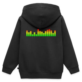 Music Visualizer / Audio Spectrum - Kids Premium Organic Zip-up Hoodie - black - Back - AI Model Kid Male (0cm)