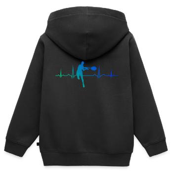 Herren Tennisspieler Damen Tennisspielen Tennis - Kinder Premium Organic Zip Hoodie - Schwarz - Hinten - AI Model Kid Male (0cm)