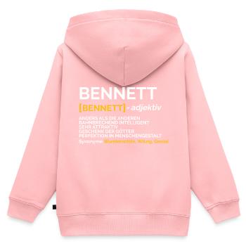 Bennett - Kinder Premium Organic Zip Hoodie - Rosa - Hinten - AI Model Kid Female (0cm)