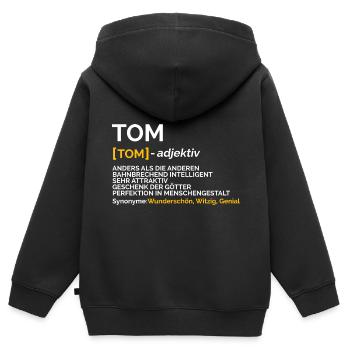 Tom - Sweat Premium à capuche zippé enfant bio - noir - Dos - AI Model Kid Male (0cm)