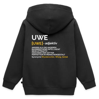 Scott - Sweat Premium à capuche zippé enfant bio - noir - Dos - AI Model Kid Male (0cm)