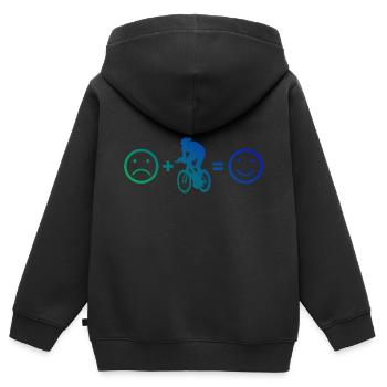 Road Bike Road Cyclist Road Bike - Kids Premium Organic Zip-up Hoodie - black - Back - AI Model Kid Male (0cm)
