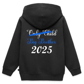 No longer an only child, big brother-to-be in 2025 - Kids Premium Organic Zip-up Hoodie - black - Back - AI Model Kid Male (0cm)