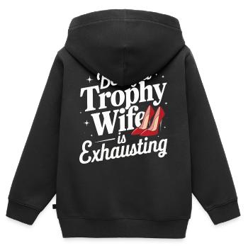 Frau Ehefrau Partnerin Familie Verheiratet - Kinder Premium Organic Zip Hoodie - Schwarz - Hinten - AI Model Kid Male (0cm)