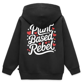 Vegetarian Vegan Veggie Vegetarian - Kids Premium Organic Zip-up Hoodie - black - Back - AI Model Kid Male (0cm)