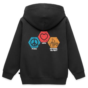 Hippie Physiothérapie - Sweat Premium à capuche zippé enfant bio - noir - Dos - AI Model Kid Male (0cm)