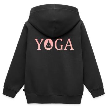 Yoga yoga - Kinder Premium Organic Zip Hoodie - Schwarz - Hinten - AI Model Kid Male (0cm)
