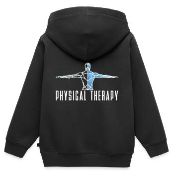 Physio-pratique Physiothérapie - Sweat Premium à capuche zippé enfant bio - noir - Dos - AI Model Kid Male (0cm)