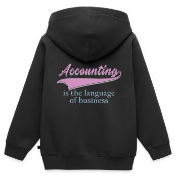 Buchhaltung ist die Sprache der Wirtschaft - Kinder Premium Organic Zip Hoodie - Schwarz - Hinten - AI Model Kid Male (0cm)