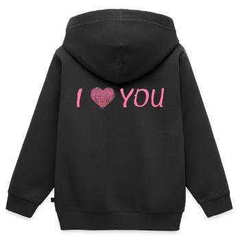 i love you - Kinder Premium Organic Zip Hoodie - Schwarz - Hinten - AI Model Kid Male (0cm)