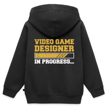 Video Game Designer - Kinder Premium Organic Zip Hoodie - Schwarz - Hinten - AI Model Kid Male (0cm)