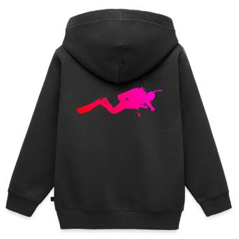 Diver Scuba Diver Scuba Taucher Scuba Tauchen - Kinder Premium Organic Zip Hoodie - Schwarz - Hinten - AI Model Kid Male (0cm)
