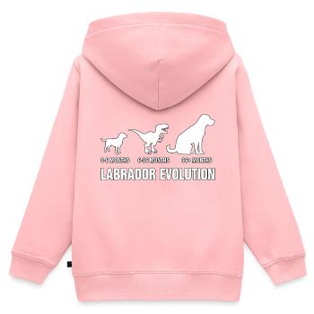 Évolution du Labrador - Sweat Premium à capuche zippé enfant bio - rose - Dos - AI Model Kid Female (0cm)