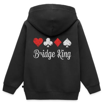 Cadeau pour le jeu de cartes Bridge - Sweat Premium à capuche zippé enfant bio - noir - Dos - AI Model Kid Male (0cm)