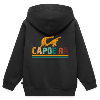 Capoeira - Sweat Premium à capuche zippé enfant bio - noir - Dos - AI Model Kid Male (0cm)