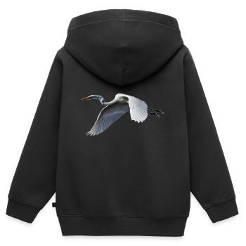Grue - Sweat Premium à capuche zippé enfant bio - noir - Dos - AI Model Kid Male (0cm)
