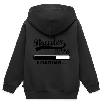 Bruder 2026 Wird Geladen - Kinder Premium Organic Zip Hoodie - Schwarz - Hinten - AI Model Kid Male (0cm)