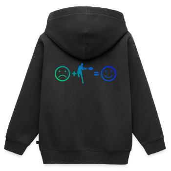 Damen Herren Tennisspielen Tennisspieler Tennis - Kinder Premium Organic Zip Hoodie - Schwarz - Hinten - AI Model Kid Male (0cm)