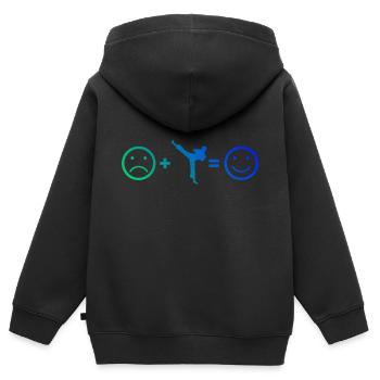 Kickboxing Hommes Boxe Kickboxing Kickboxing - Sweat Premium à capuche zippé enfant bio - noir - Dos - AI Model Kid Male (0cm)