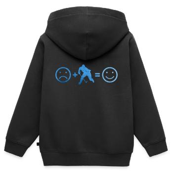 Eishockey Spieler Herren Damen Eishockey - Kinder Premium Organic Zip Hoodie - Schwarz - Hinten - AI Model Kid Male (0cm)