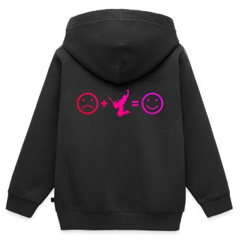 Damen E-gitarre Guitar akustische gitarre - Kinder Premium Organic Zip Hoodie - Schwarz - Hinten - AI Model Kid Male (0cm)