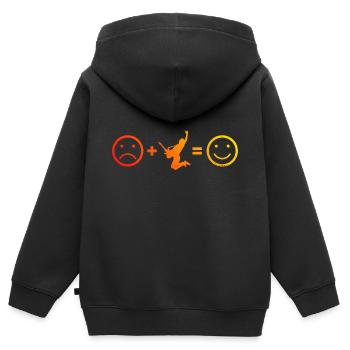 Herren Gitarrenspieler akustische gitarre - Kinder Premium Organic Zip Hoodie - Schwarz - Hinten - AI Model Kid Male (0cm)