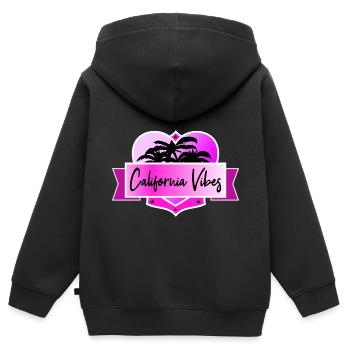 California Vibes - Sweat Premium à capuche zippé enfant bio - noir - Dos - AI Model Kid Male (0cm)