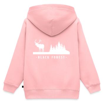 Cerf de la Forêt-Noire - Sweat Premium à capuche zippé enfant bio - rose - Dos - AI Model Kid Female (0cm)
