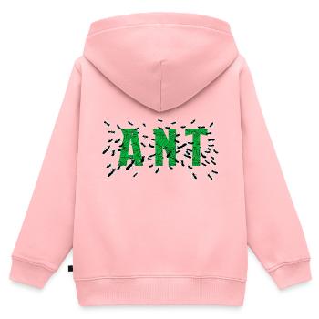 Ameise - Kinder Premium Organic Zip Hoodie - Rosa - Hinten - AI Model Kid Female (0cm)