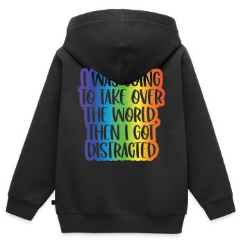 ADHD - Kids Premium Organic Zip-up Hoodie - black - Back - AI Model Kid Male (0cm)