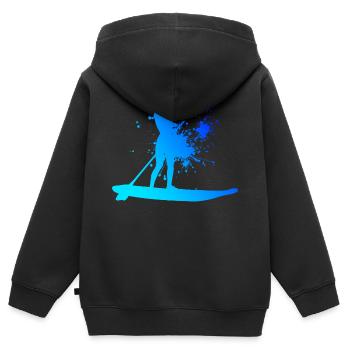 Stand up Paddle Stand up Paddle Homme - Sweat Premium à capuche zippé enfant bio - noir - Dos - AI Model Kid Male (0cm)