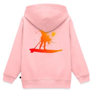 Standup Paddling Standup Paddle Standup Paddleboar - Kinder Premium Organic Zip Hoodie - Rosa - Hinten - AI Model Kid Female (0cm)