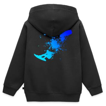 Kitesurf Femmes Kitesurf Kitesurf Kitesurf Kitesurf Kitesurf - Sweat Premium à capuche zippé enfant bio - noir - Dos - AI Model Kid Male (0cm)