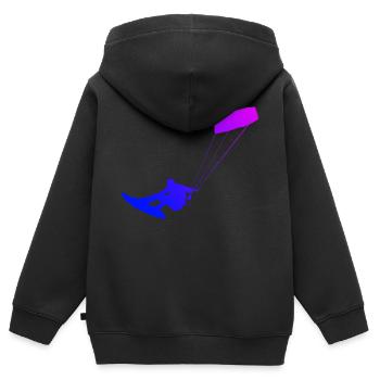 Kitesurf Kitesurfer Hommes Kitesurf Kitesurf - Sweat Premium à capuche zippé enfant bio - noir - Dos - AI Model Kid Male (0cm)