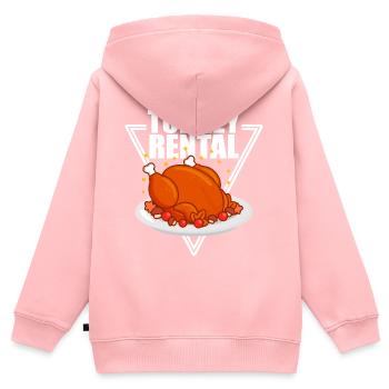 Truthahn Verleih Thanksgiving Erntedankfest - Kinder Premium Organic Zip Hoodie - Rosa - Hinten - AI Model Kid Female (0cm)