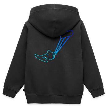 Femmes Kitesurfer Kitesurf Kitesurf Kitesurf - Sweat Premium à capuche zippé enfant bio - noir - Dos - AI Model Kid Male (0cm)