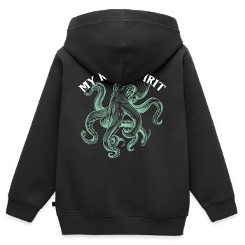 Cephalopoden Kopffüßer Oktopus meine Inspiration - Kinder Premium Organic Zip Hoodie - Schwarz - Hinten - AI Model Kid Male (0cm)