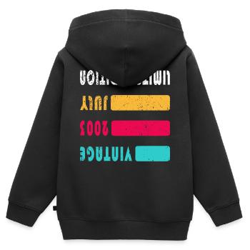 July 2003 Anniversary July 2003 July - Kids Premium Organic Zip-up Hoodie - black - Back - AI Model Kid Male (0cm)