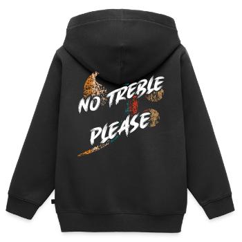 Basses, Pas d’aigus, Tonalités basses, Slapping Lignes de basse - Sweat Premium à capuche zippé enfant bio - noir - Dos - AI Model Kid Male (0cm)
