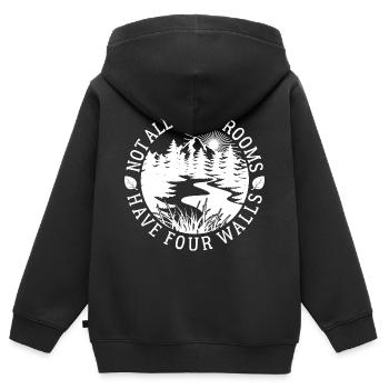 Not all classrooms have four walls - Natur - Kids Premium Organic Zip-up Hoodie - black - Back - AI Model Kid Male (0cm)