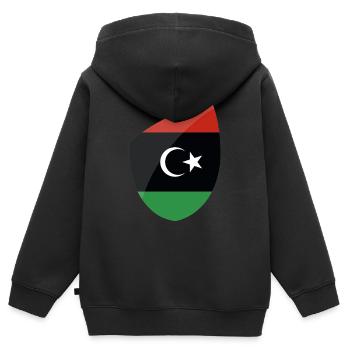 Libye - Sweat Premium à capuche zippé enfant bio - noir - Dos - AI Model Kid Male (0cm)