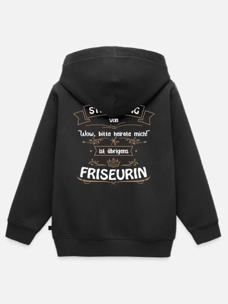 Friseurin/Frisörin ist unschalgbar! - Kinder Premium Organic Zip Hoodie - Schwarz