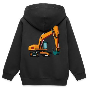 Großer Bagger - Kinder Premium Organic Zip Hoodie - Schwarz - Hinten - AI Model Kid Male (0cm)