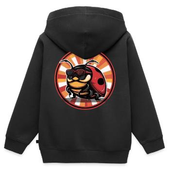 Marienkäfer Comic - Kinder Premium Organic Zip Hoodie - Schwarz - Hinten - AI Model Kid Male (0cm)